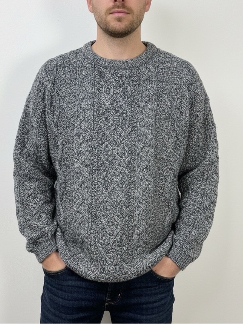 Peregrine Knitwear by J.G.
Glover Made in England Cable
Knit Wool Sweater XL